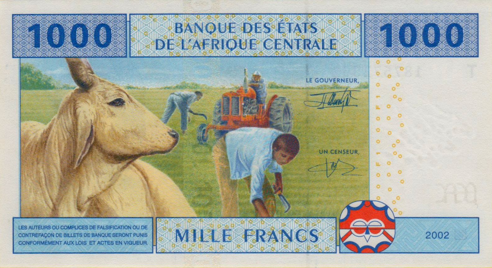 Congo (C.A.S) 1000 2002 UNC P-107T/a